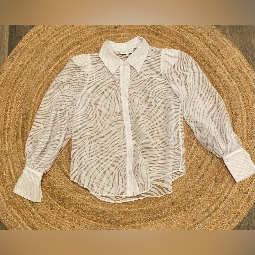 L’ACADEMIE (REVOLVE) SHEER ZEBRA PRINT TOP